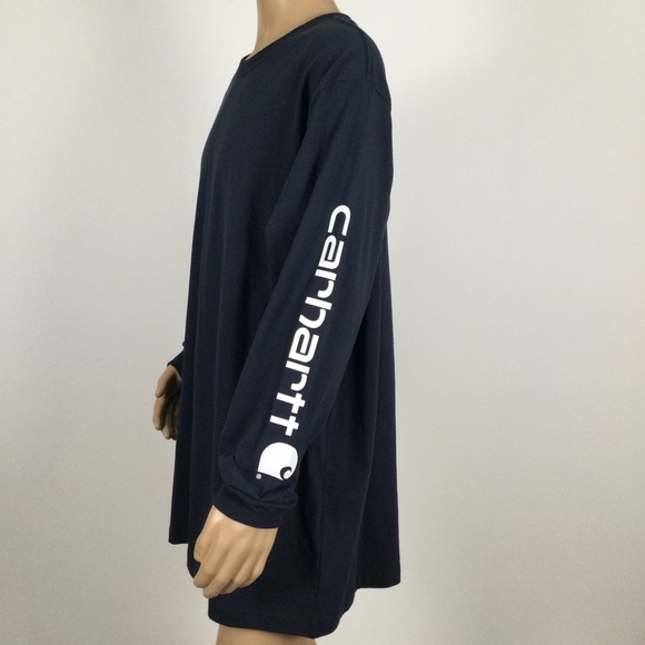 CARHARTT Crew Neck Long Sleeved Tee, Loose Fit, Long Length - Picture 3 of 4